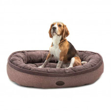 HARLEY & CHO (Harley And Cho) Donut Soft Touch Brown - An oval plank bed for dogs (brown)