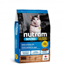 Nutram S5 Sound Balanced Wellness Natural Adult&Senior Cat - A dry feed with chicken and a salmon for adult/elderly cats