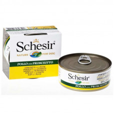 Schesir Chicken & Ham - A tinned forage with chicken fillet and ham for adult dogs