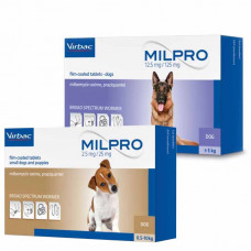 Virbac Milpro - The tablets Milpro - antiparasitic medicine for dogs and puppies, effective anthelmintic