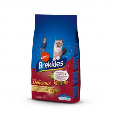 Brekkies Cat Delice Meat - A dry feed with chicken, a quail and ham for cats