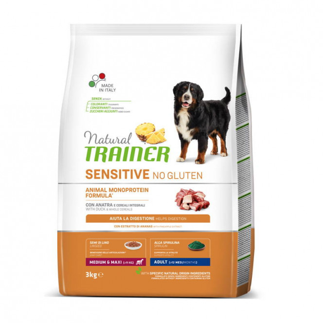 Natural Trainer (Hetero Trener) of Sensitive Adult Medium & Maxi With Duck - A dry feed with a duck for dogs of average and large breeds with sensitive digestion