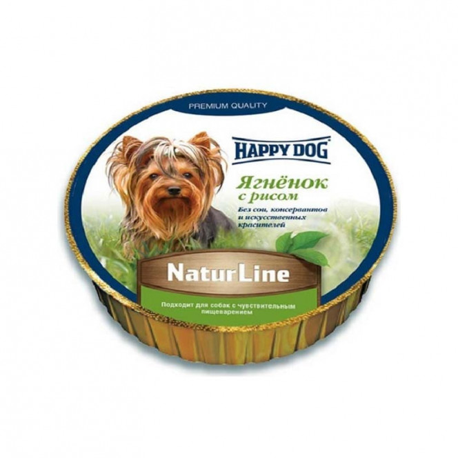 Happy Dog (Heppi of Dog) Schale NaturLine LammReis - A tinned forage in the form of paste for dogs with a lamb and rice