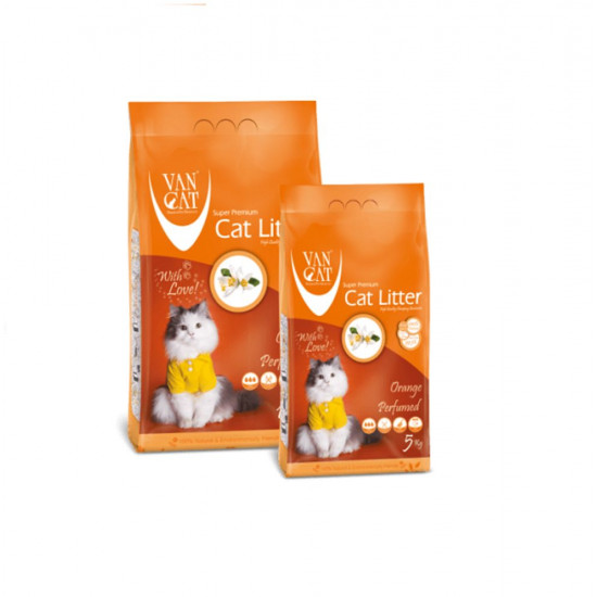 VanCat (ВанКэт) Cat Litter Orange - Бентонитовый наполнитель для кошачьего туалета с ароматом апельсина