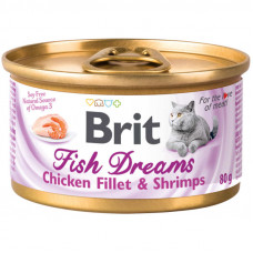 Brit (Is shaven) Fish Dreams Chicken Fillet & Shrimps - Canned food with chicken fillet and shrimps for cats