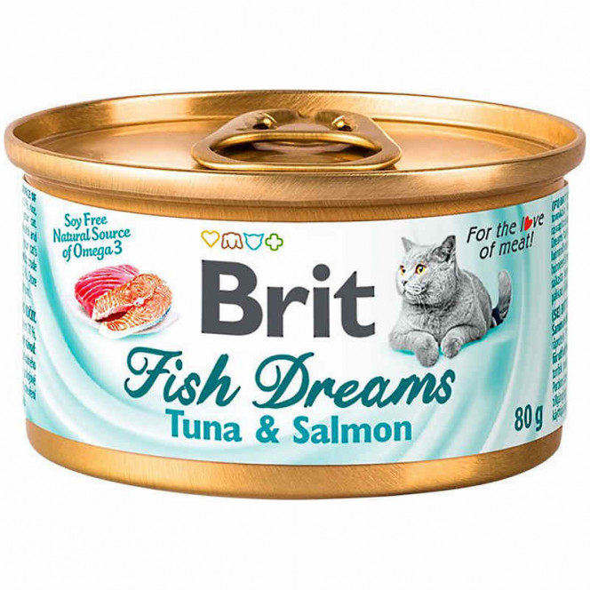 Brit (Is shaven) Fish Dreams Tuna & Salmon - Canned food with a tuna and a salmon for cats