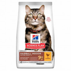 Hills Science Plan Hairball Indoor Mature Adult 7+ Cat Food with Chicken - A dry feed with chicken for the mature cats living in the room + preventing emergence of lumps of wool