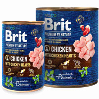 Brit Premium (Premium Is shaven) by Nature Chicken with Hearts is the Tinned forage with chicken and chicken heart for dogs (paste)