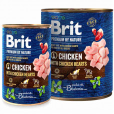 Brit Premium (Premium Is shaven) by Nature Chicken with Hearts is the Tinned forage with chicken and chicken heart for dogs (paste)