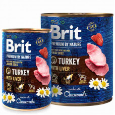 Brit Premium (Premium Is shaven) by Nature Turkey with Liver is the Tinned forage with a turkey and an indyushiny liver for young dogs (paste)