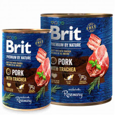 Brit Premium (Premium Is shaven) by Nature Pork with Trachea is the Tinned forage with pork and a pork trachea for dogs (paste)