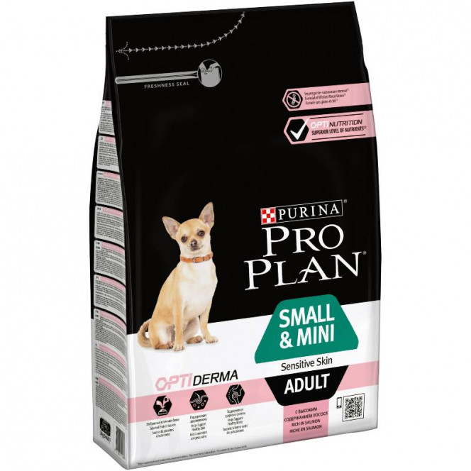 Purina Pro Plan (Pro Plan Purina) Small&Mini Sensitive - A dry feed with a salmon for dogs of small and tiny breeds with sensitive digestion