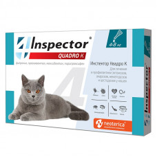 Inspector Quadro K - Antiparasitic drops for cats from fleas, ticks, helminths