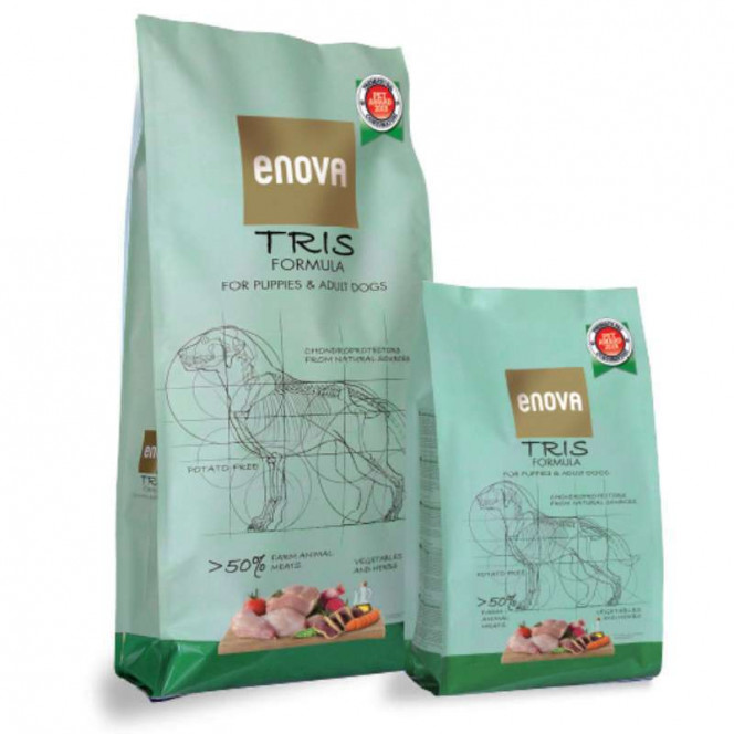 ENOVA Tris Formula - A dry feed with meat mix for dogs of all breeds at all stages of life