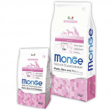 Monge DOG All breeds Adult - A dry feed with pork, rice and potatoes for adult dogs of all breeds