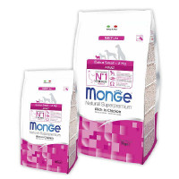 Monge Extra Small Adult - A dry feed for adult dogs of tiny breeds with chicken and rice