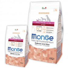 Monge Extra Small Adult - A dry feed with a salmon and rice for adult dogs of small breeds