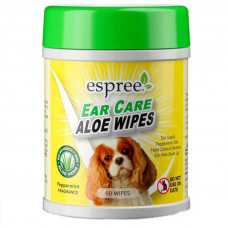 Espree Aloe Ear Care Pet Wipes - Wet towel wipes with an aloe belief for ears for dogs