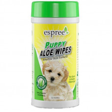 Espree Puppy Aloe Wipes - Wet towel wipes for clarification of sensitive leather and hair of puppies