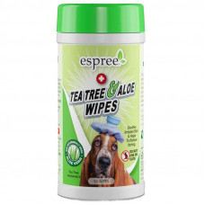 Espree Tea Tree and Aloe Healing Wipes - Wet towel wipes with aroma of a tea tree for dogs with problem skin