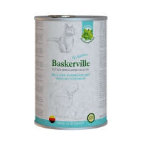 Baskerville the Tinned forage with venison, a rabbit and cats mint holistik for adult cats