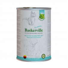 Baskerville the Tinned forage with venison, a rabbit and cats mint holistik for adult cats