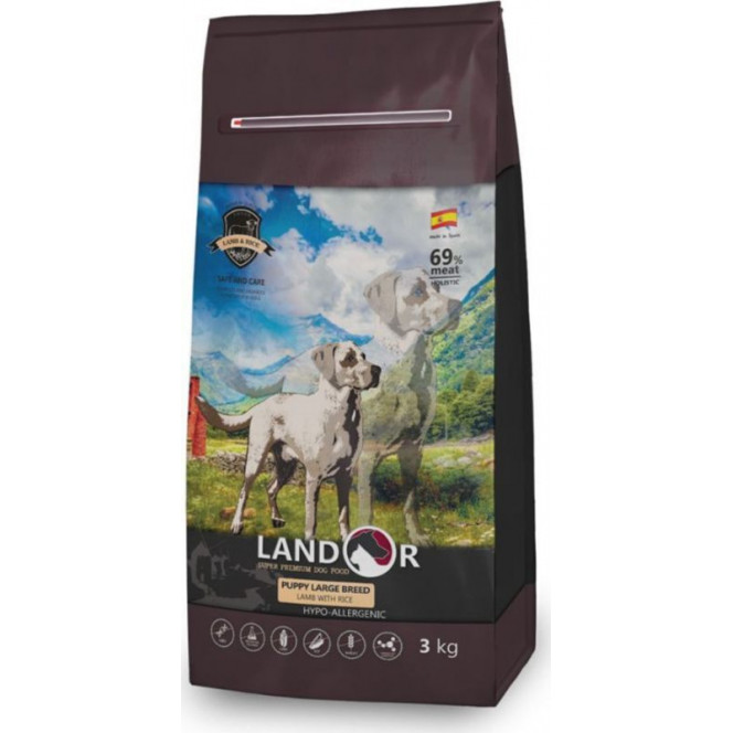 Landor Puppy Large Breed Lamb & Rice - A dry feed with a lamb and rice for puppies of big breeds