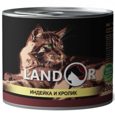 Landor Adult Turkey&Rabbit - A tinned forage with a turkey and a rabbit for adult cats