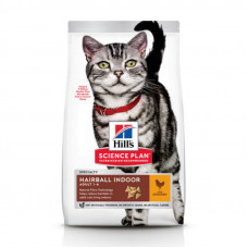 Hills Science Plan Hairball Indoor Adult Cat with Chicken - A dry feed with chicken for the adult cats living only in house conditions