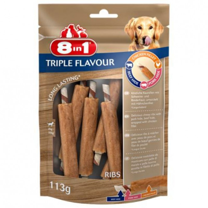 8in1 (8v1) Triple Flavour - Delicacy ribs for dogs