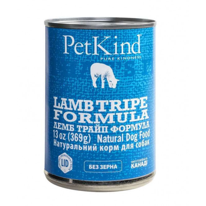 PetKind Lamb Tripe Formula - A tinned forage with a lamb, a turkey and a hem for dogs of all breeds and age