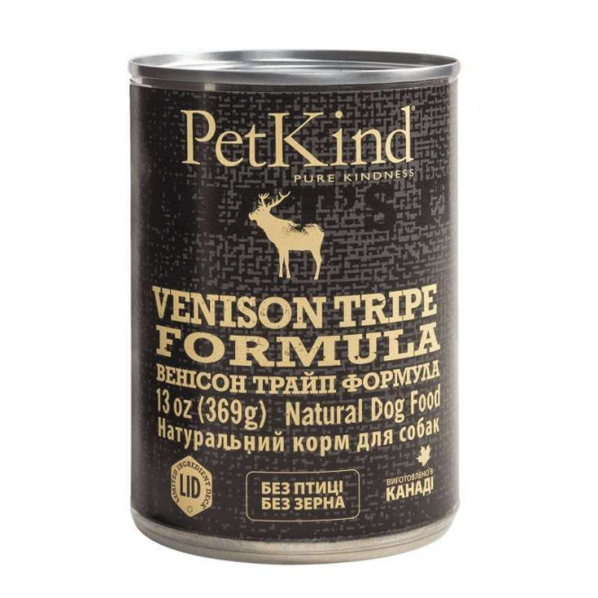 PetKind (ПетКайнд) Venison Tripe Formula - Консервированный корм с говядиной, олениной и рубцом для собак всех пород и возрастов