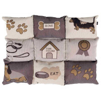 Trixie Patchwork Cushion - A plank bed from fleece with doggies for dogs