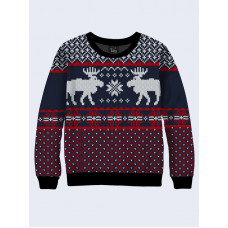 Mens 3D-print sweatshirt - Knits mooses. Long sleeve. Made in Ukraine.