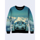 Mens 3D-print sweatshirt - Behind the wheel of the mountains in the winter. Long sleeve. Made in Ukraine.