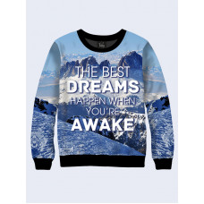 Mens 3D-print sweatshirt - Cherished dreams. Long sleeve. Made in Ukraine.