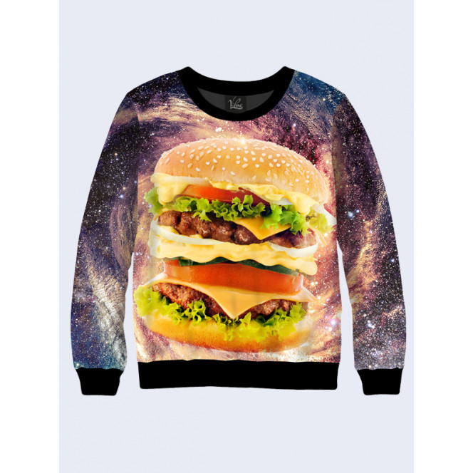  Mens 3D-print sweatshirt - Cosmic hamburger. Long sleeve. Made in Ukraine.