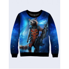 Mens 3D-print sweatshirt - Rocket Marvel. Long sleeve. Made in Ukraine.