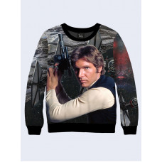 Mens 3D-print sweatshirt - Han Solo, Star Wars. Long sleeve. Made in Ukraine.