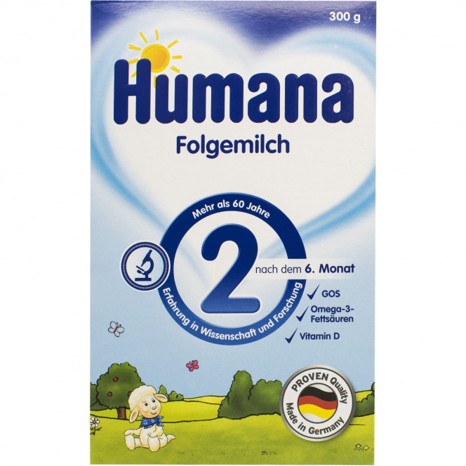 Mix dry milk HUMANA 2 with prebiotic for children from 6 to 12 months 300 g