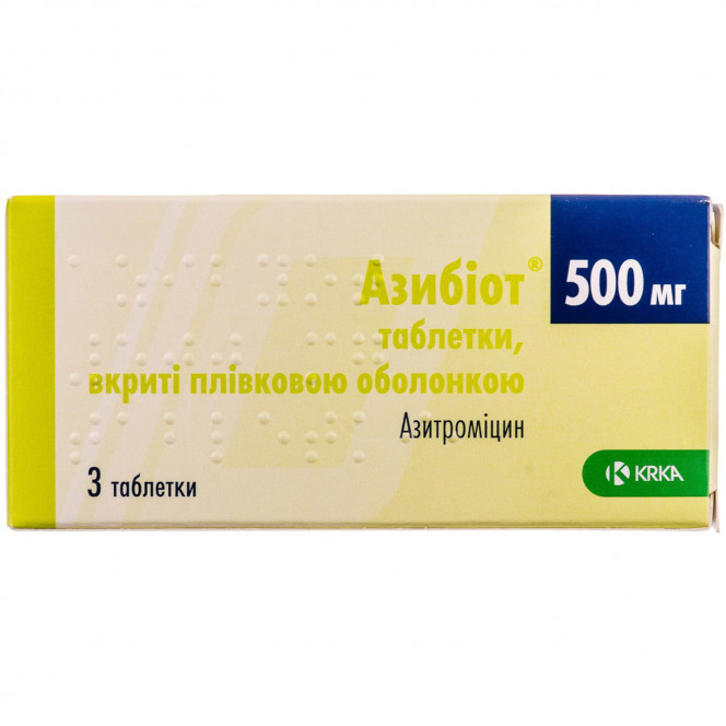 Azibiot tab. of p/o of 500 mg No. 3