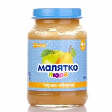 Children's fruit puree of Malyatko with apple and pear of 180 g