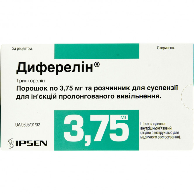 Diferelin time. for infection. 3.75 mg + r-nl with syringe No. 1