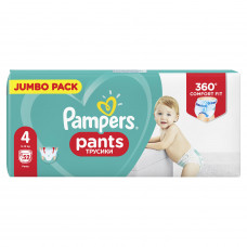 Подгузники - трусики для детей PAMPERS Pants (Памперс Пантс) Maxi (Макси) 4 от 9 до 15 кг джамбо упаковка 52 шт