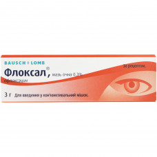 Floksal ointment of eyes. 0.3% of a tube of 3 g