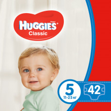 Подгузники для детей HUGGIES (Хаггис) Classic (Классик) 5 от 11 до 25 кг 42 шт