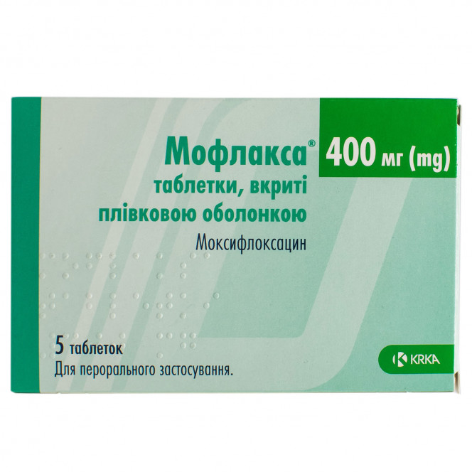 Moflaksa of the tab. of p/o of 400 mg No. 5