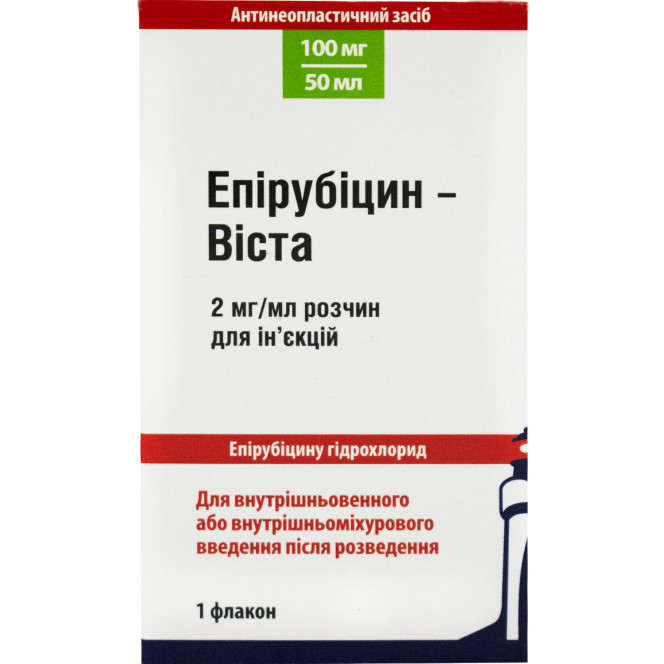 Epirubitsin-Vista solution for infection. 2mg/ml fl. 50 ml (100 mg) No. 1 ***