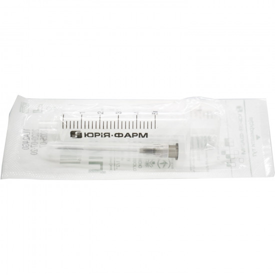 The syringe of 5 ml injection odnorazoviya two-component with one needle of Yury of pharmaceutical 1 piece