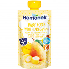 Fruit puree children's HAMANEK Pear and banana of 120 g